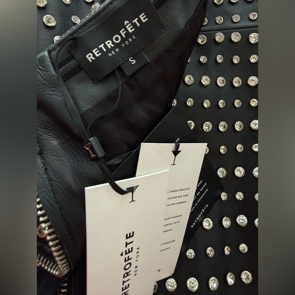 Retrofete RHYA Embellished Leather Dress $1998 Size Small S - Picture 14 of 16